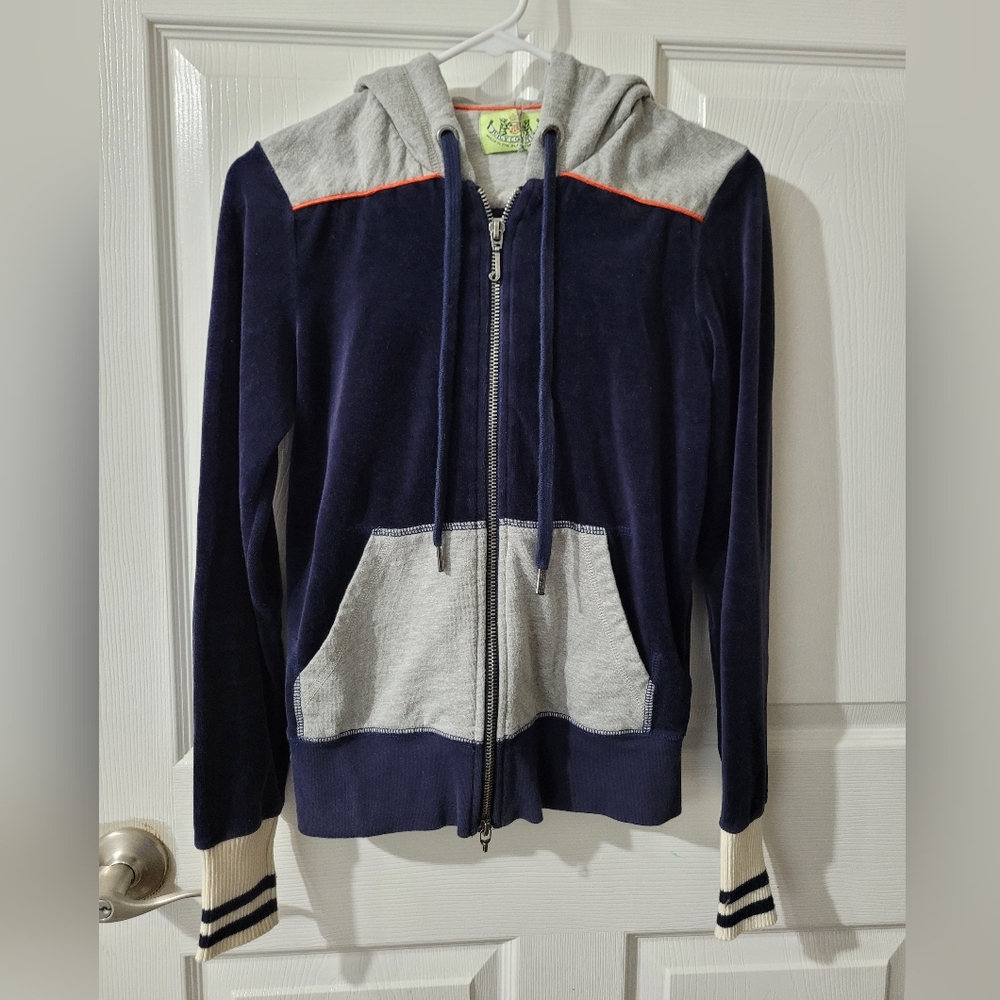 ⭐️ JUICY COUTURE Womens Hooded Zipper Sweater Jacket Hoodie size Large Y2K